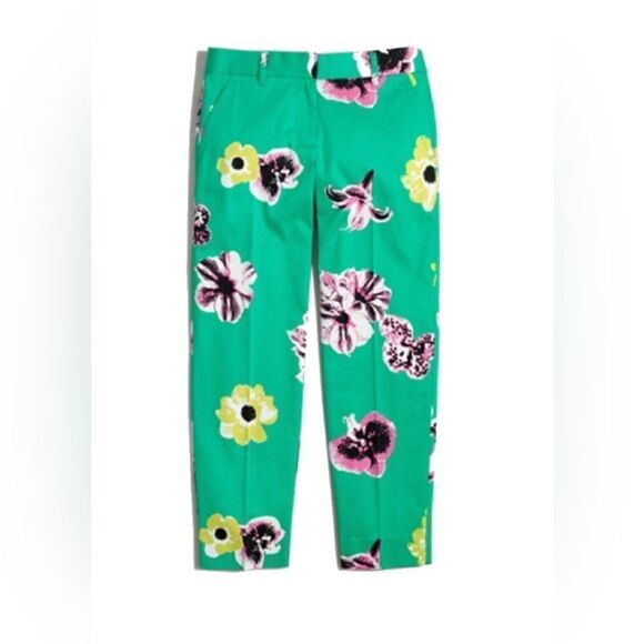 Green Floral Pop Cropped Pants from J.Crew Factory - Picture 1 of 5